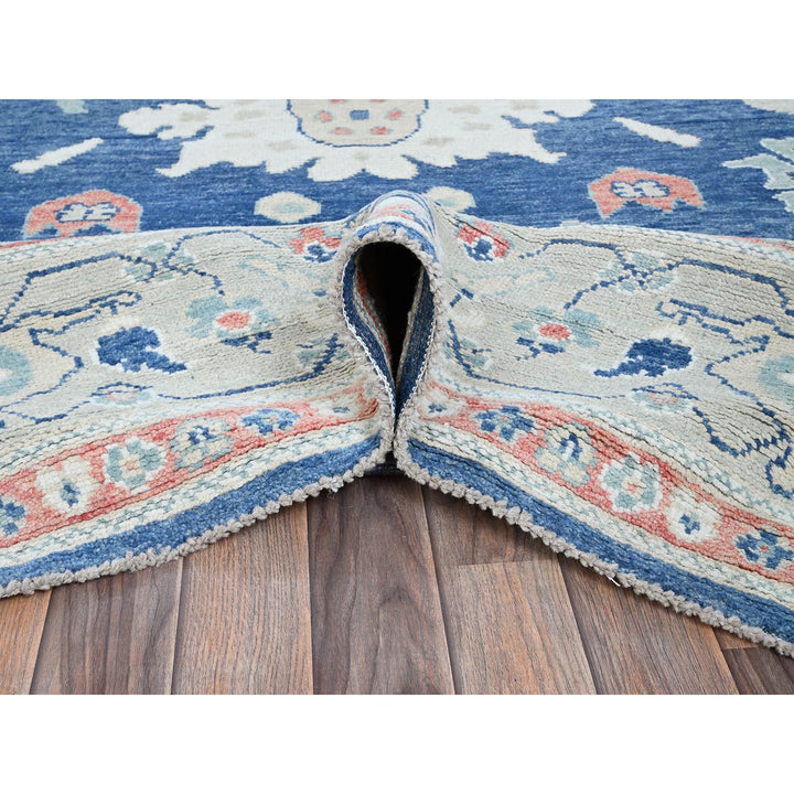 9'2" x 12'1" New Hand Knotted Blue Wool Rectangle Oriental Rug - MOA102892