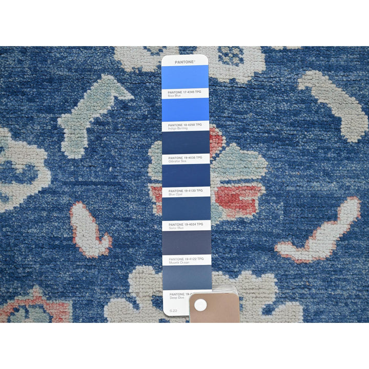9'2" x 12'1" New Hand Knotted Blue Wool Rectangle Oriental Rug - MOA102892