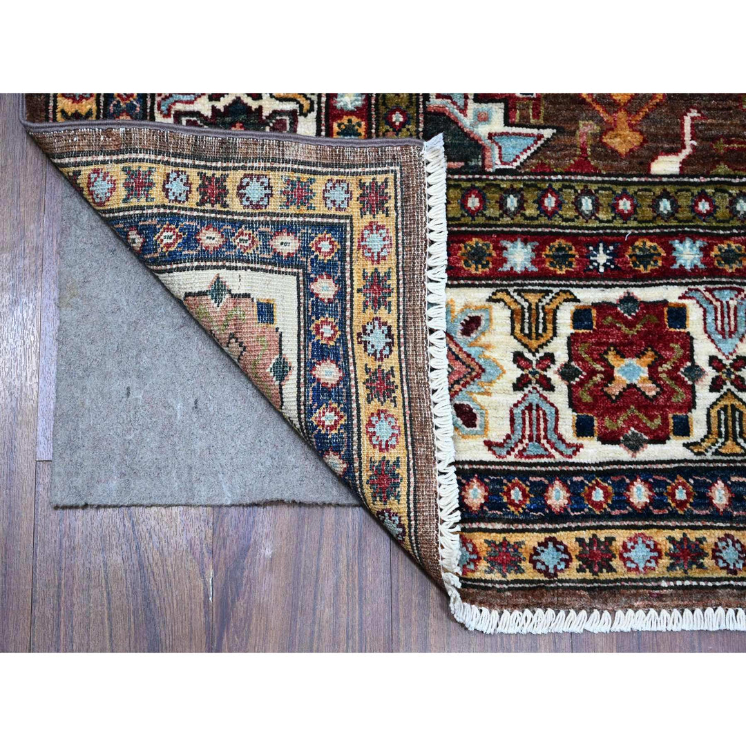 6'0" x 8'10" New Hand Knotted Brown Wool Rectangle Oriental Rug - MOA10289300