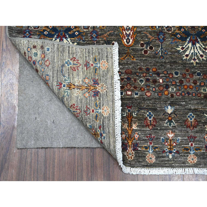 2'9" x 12'0" New Hand Knotted Grey Wool Runner Oriental Rug - MOA10289302