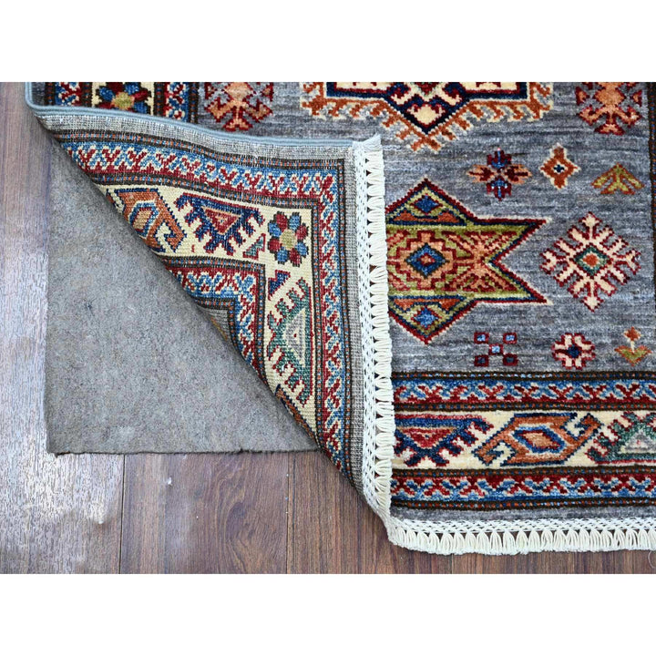 2'6" x 6'8" New Hand Knotted Grey Wool Runner Oriental Rug - MOA10289304