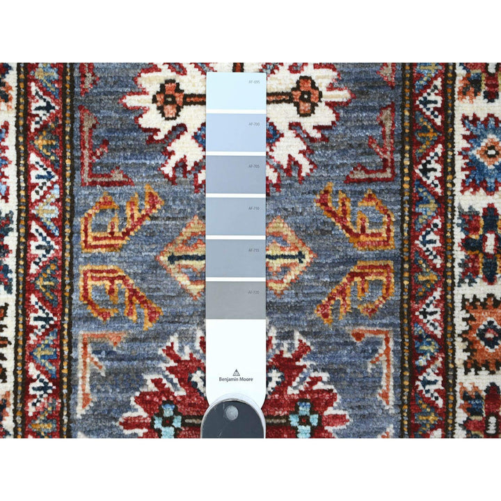 2'0" x 6'5" New Hand Knotted Grey Wool Runner Oriental Rug - MOA10289306