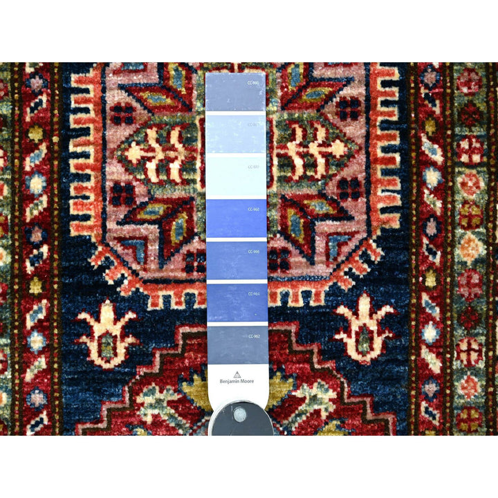 2'6" x 6'4" New Hand Knotted Blue Wool Runner Oriental Rug - MOA10289308