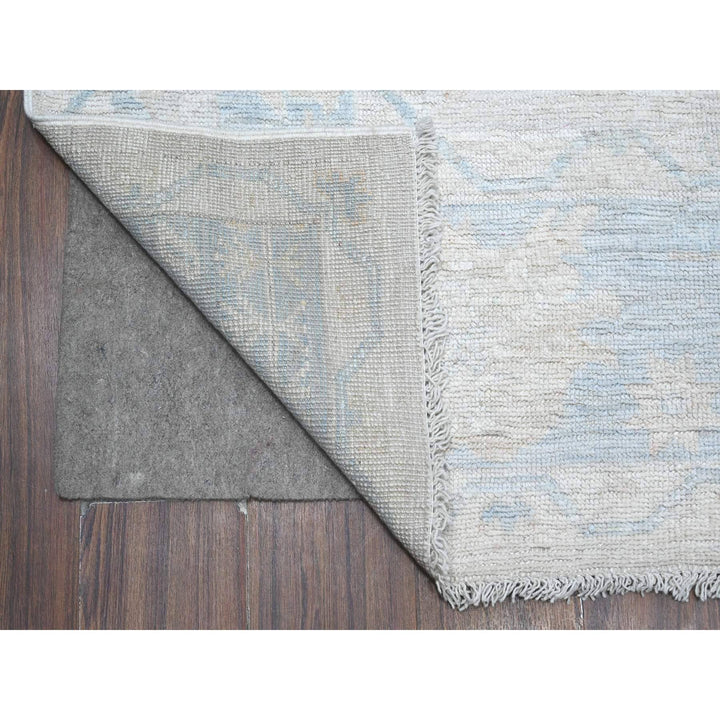 7'9" x 9'5" New Hand Knotted Grey Wool Rectangle Oriental Rug - MOA10289317