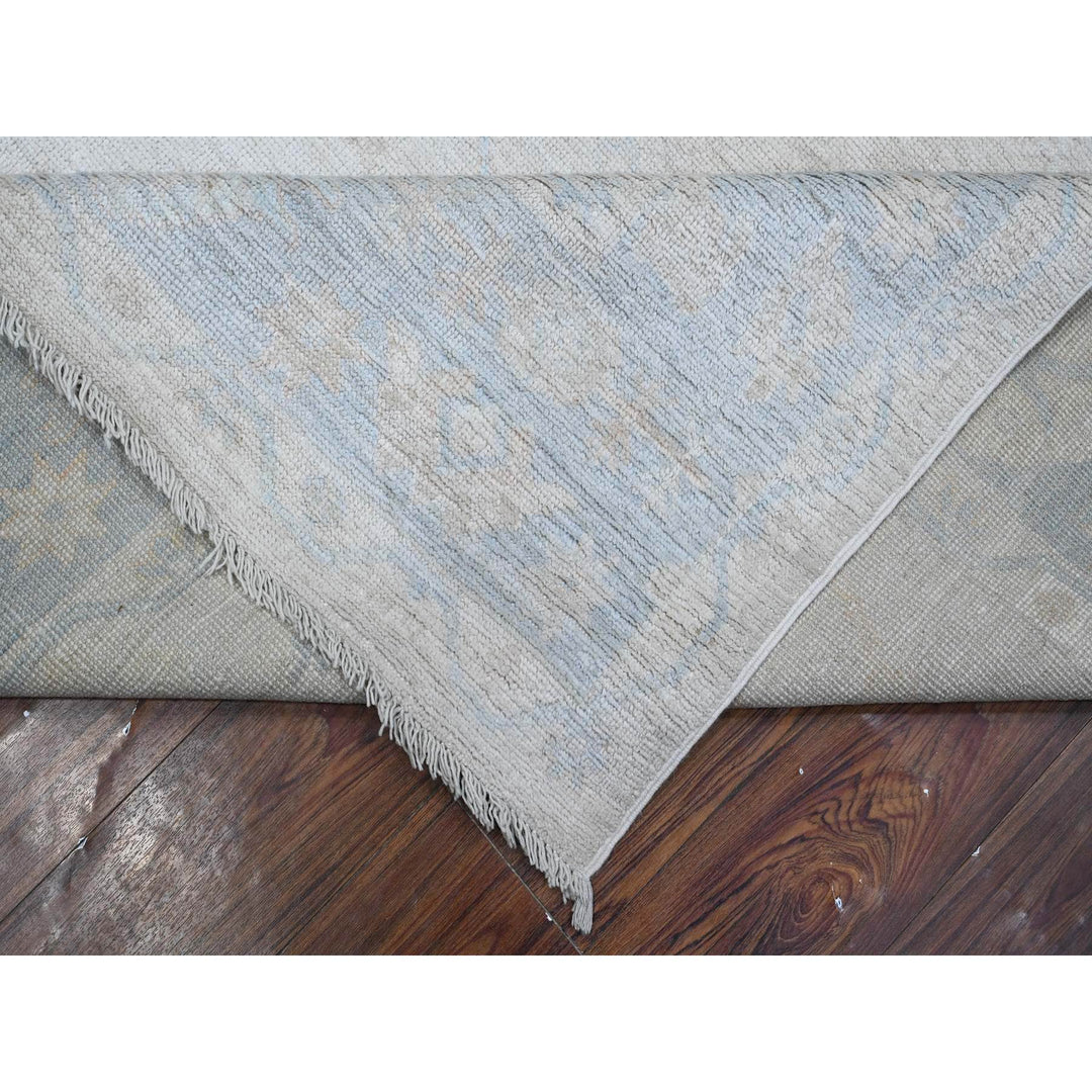 7'9" x 9'5" New Hand Knotted Grey Wool Rectangle Oriental Rug - MOA10289317