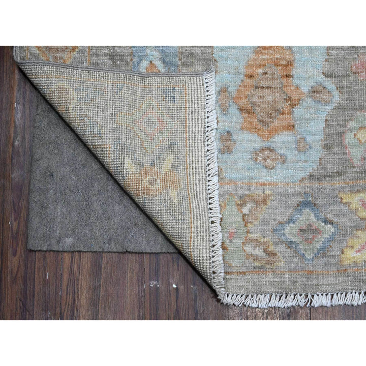 7'11" x 9'8" New Hand Knotted Grey Wool Rectangle Oriental Rug - MOA10289318