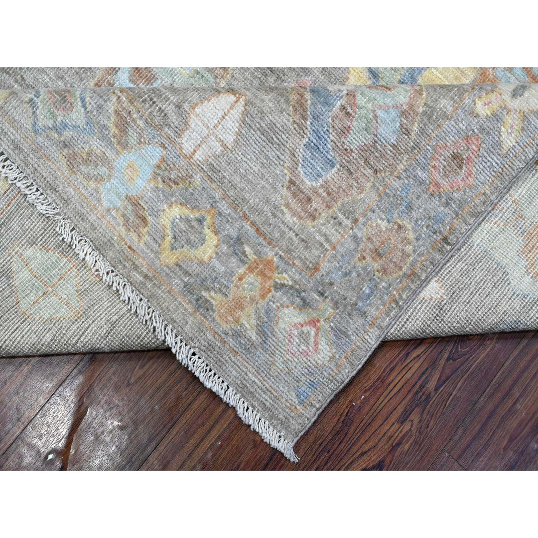 7'11" x 9'8" New Hand Knotted Grey Wool Rectangle Oriental Rug - MOA10289318