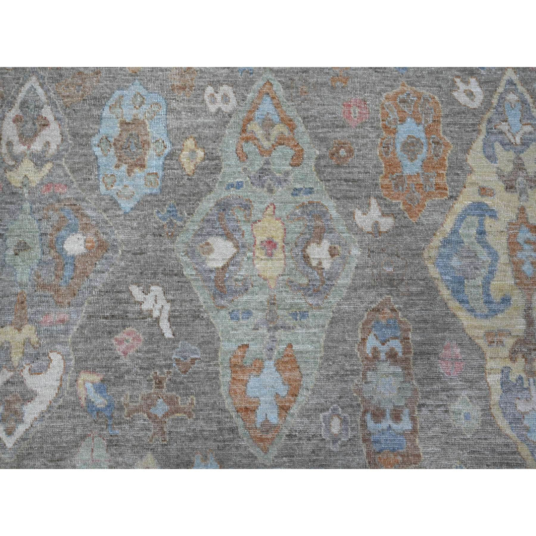 7'11" x 9'8" New Hand Knotted Grey Wool Rectangle Oriental Rug - MOA10289318