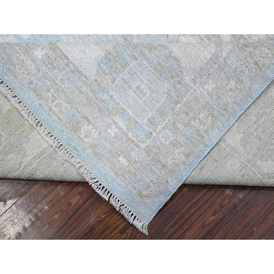 8'1" x 10'3" New Hand Knotted Blue Wool Rectangle Oriental Rug - MOA10289322