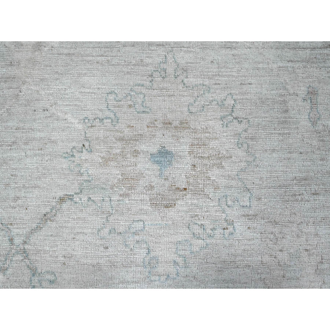 9'6" x 10'2" New Hand Knotted Grey Wool Square Oriental Rug - MOA10289330