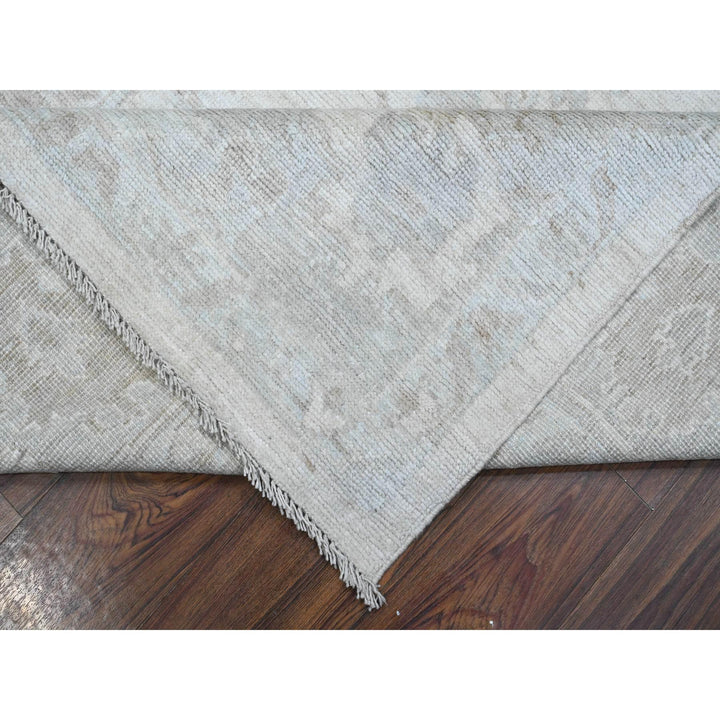 8'0" x 9'8" New Hand Knotted Ivory Wool Rectangle Oriental Rug - MOA10289331