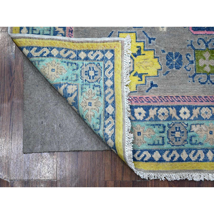 4'6" x 6'8" New Hand Knotted Grey Wool Rectangle Oriental Rug - MOA10289337