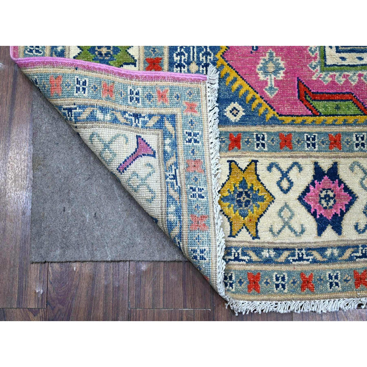 5'0" x 6'9" New Hand Knotted Pink Wool Rectangle Oriental Rug - MOA10289338