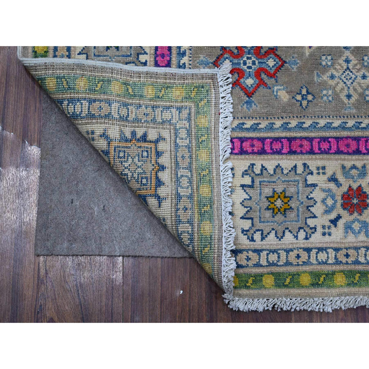 5'0" x 6'8" New Hand Knotted Grey Wool Rectangle Oriental Rug - MOA10289342