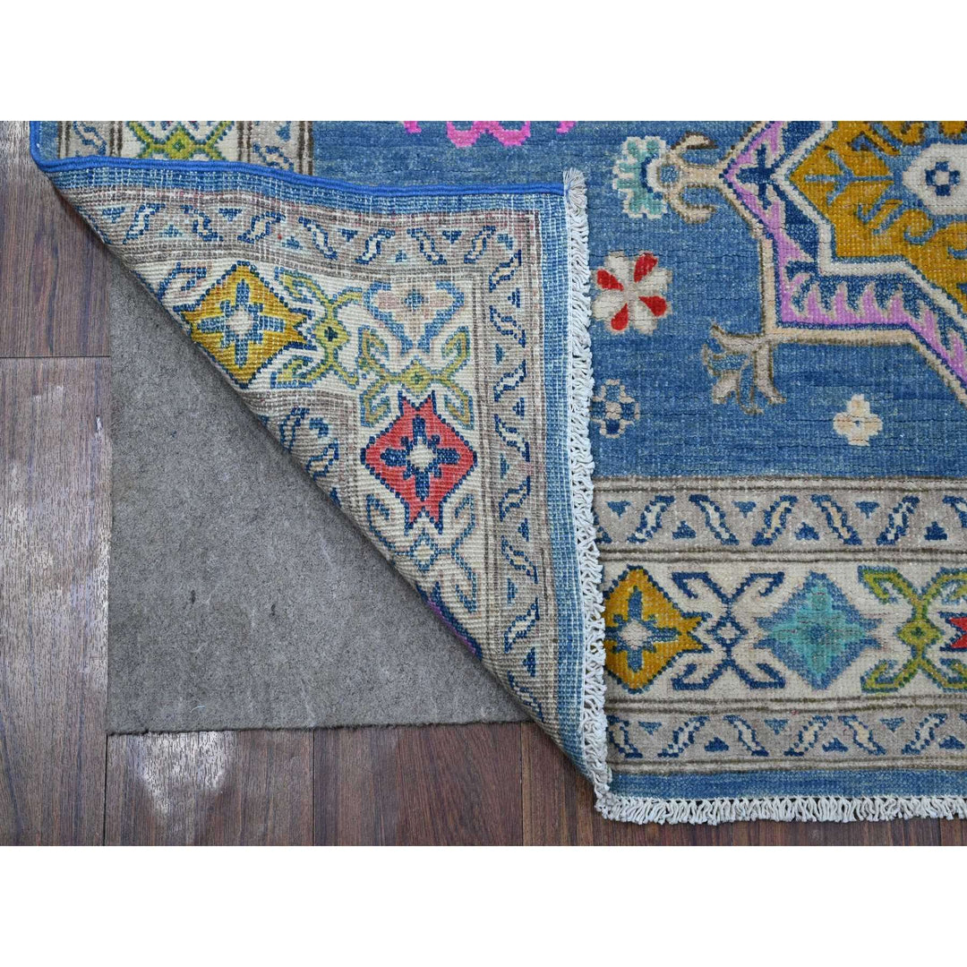 4'11" x 6'5" New Hand Knotted Blue Wool Rectangle Oriental Rug - MOA10289343