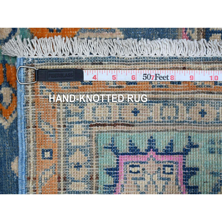 5'1" x 6'4" New Hand Knotted Blue Wool Rectangle Oriental Rug - MOA10289347