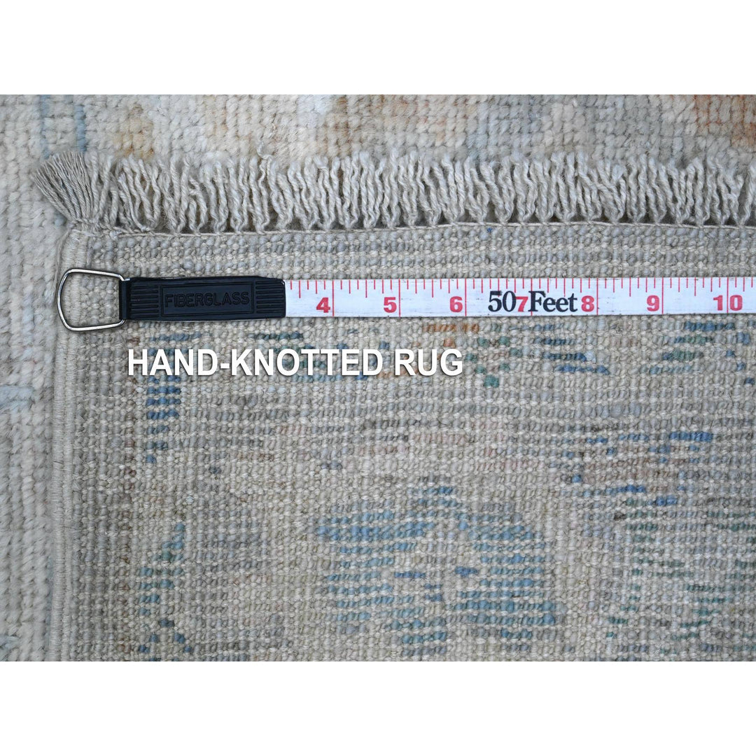 3'1" x 19'10" New Hand Knotted Grey Wool Runner Oriental Rug - MOA10289358