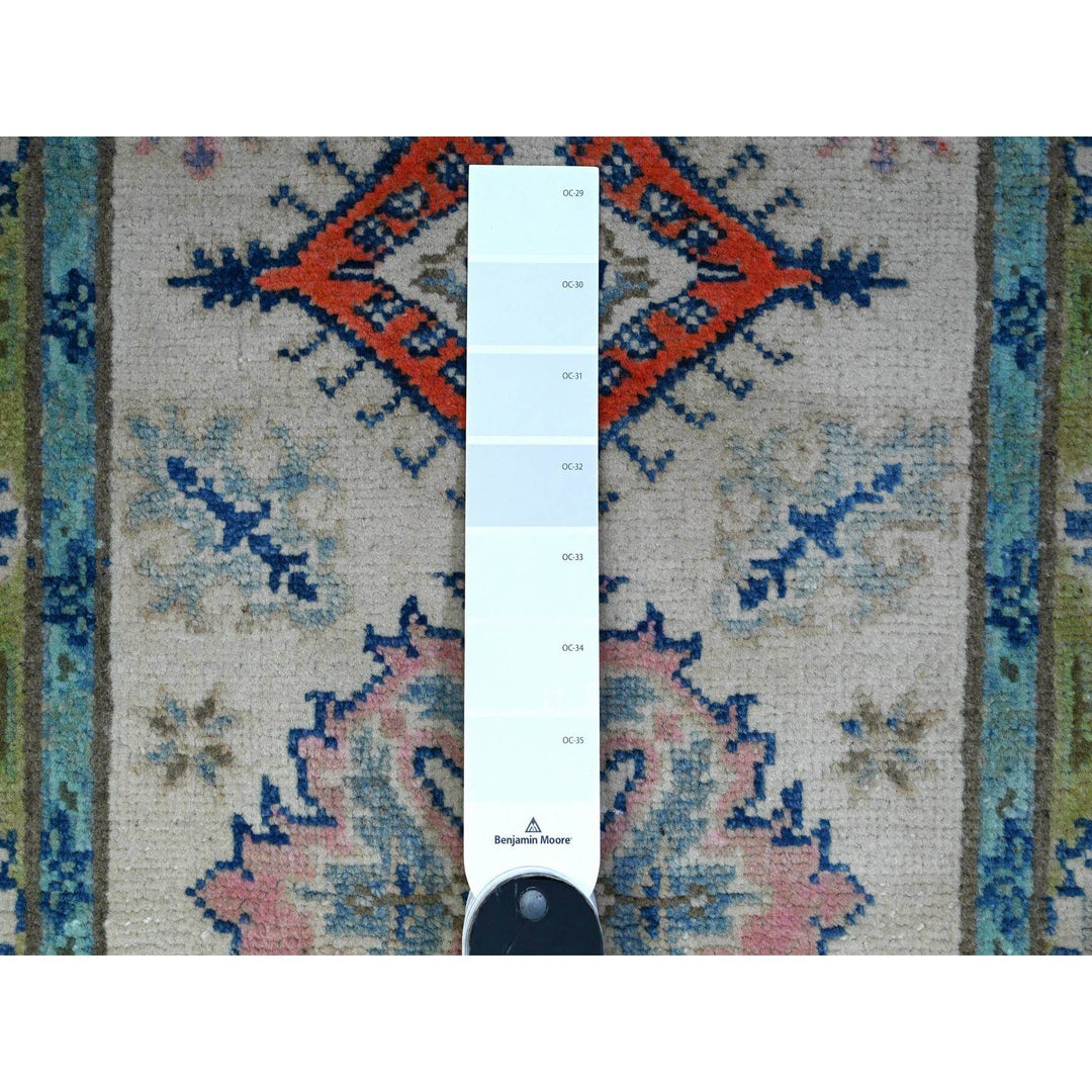 2'0" x 2'11" New Hand Knotted Grey Wool Rectangle Oriental Rug - MOA10289382