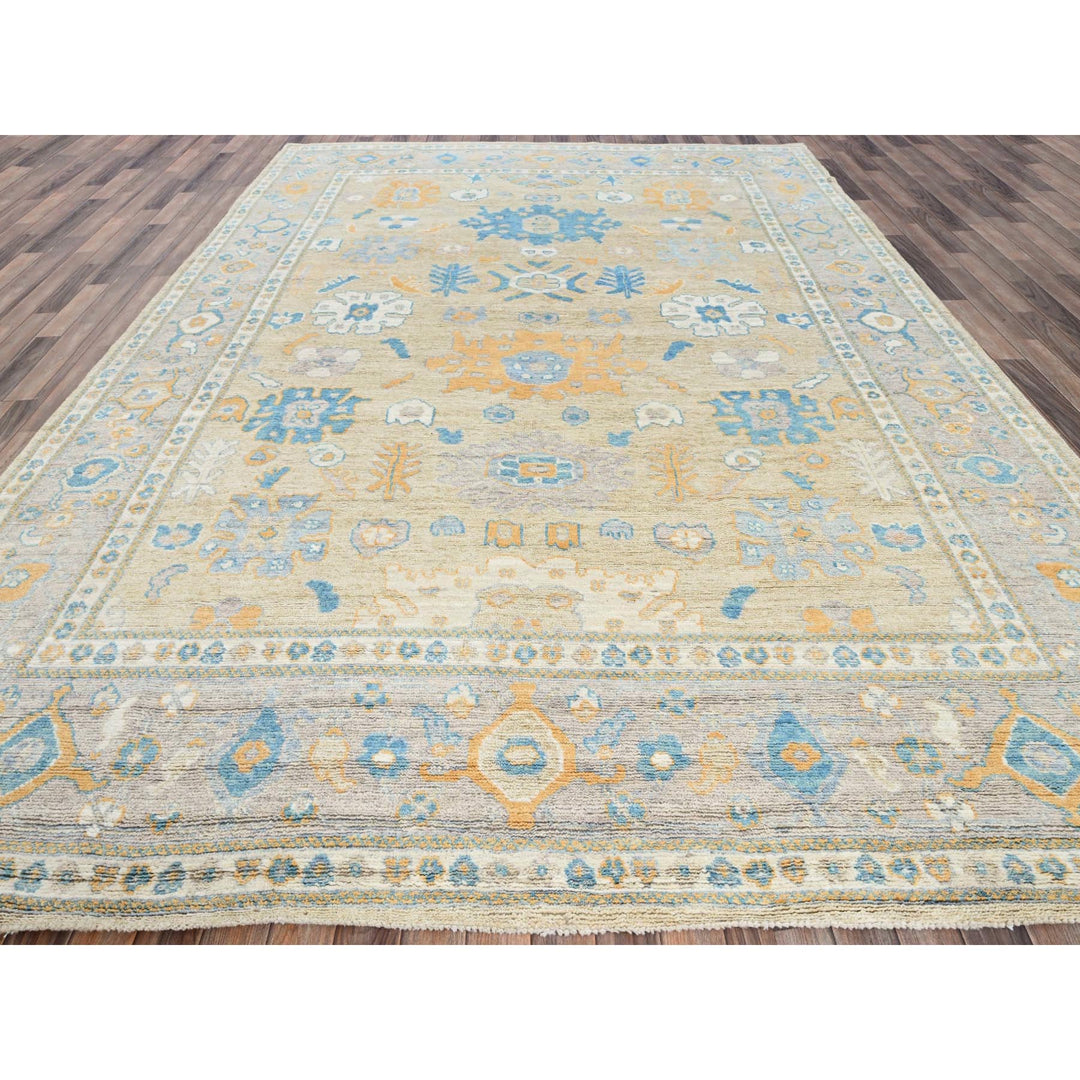 9'2" x 12'6" New Hand Knotted Brown Wool Rectangle Oriental Rug - MOA102893