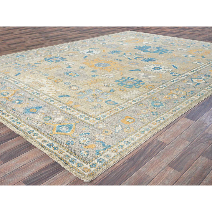 9'2" x 12'6" New Hand Knotted Brown Wool Rectangle Oriental Rug - MOA102893