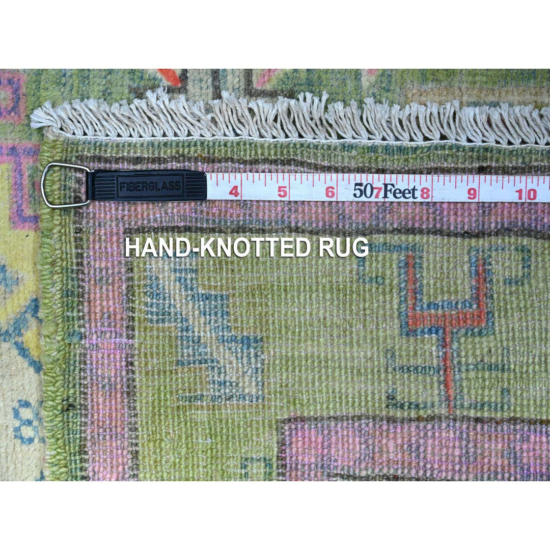 2'9" x 3'10" New Hand Knotted Green Wool Rectangle Oriental Rug - MOA10289402