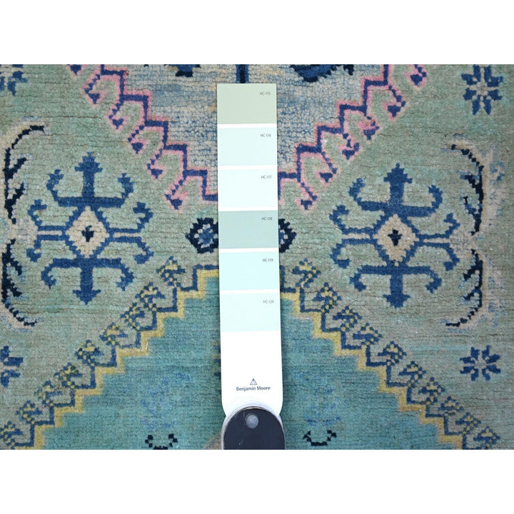 2'8" x 4'0" New Hand Knotted Green Cotton Rectangle Oriental Rug - MOA10289419