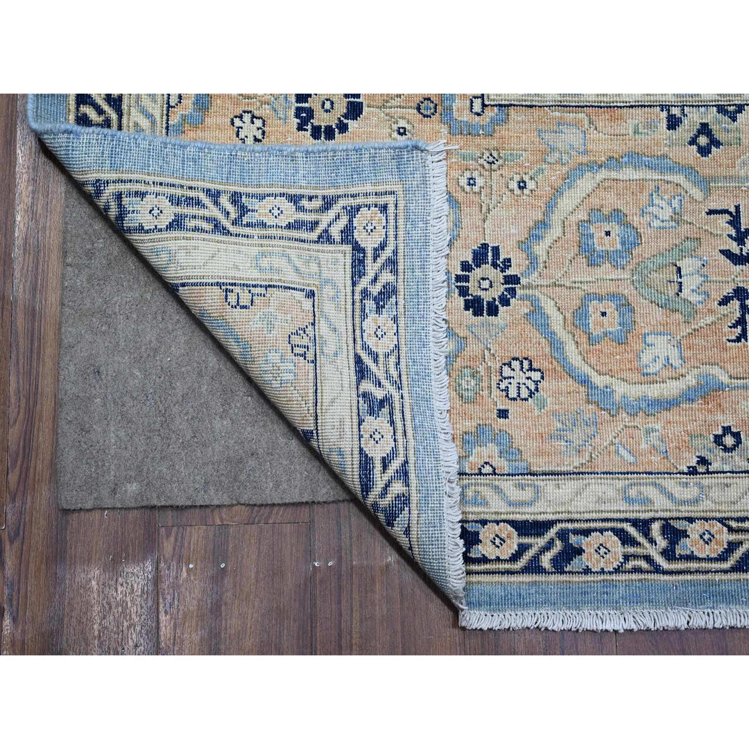 8'7" x 12'2" New Hand Knotted Blue Wool Rectangle Oriental Rug - MOA10289423