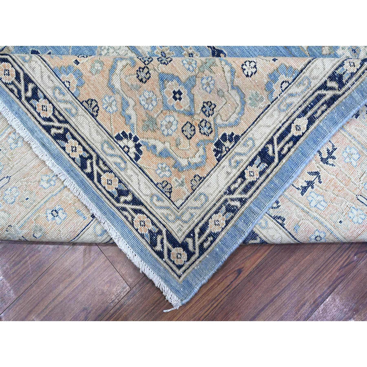 8'7" x 12'2" New Hand Knotted Blue Wool Rectangle Oriental Rug - MOA10289423