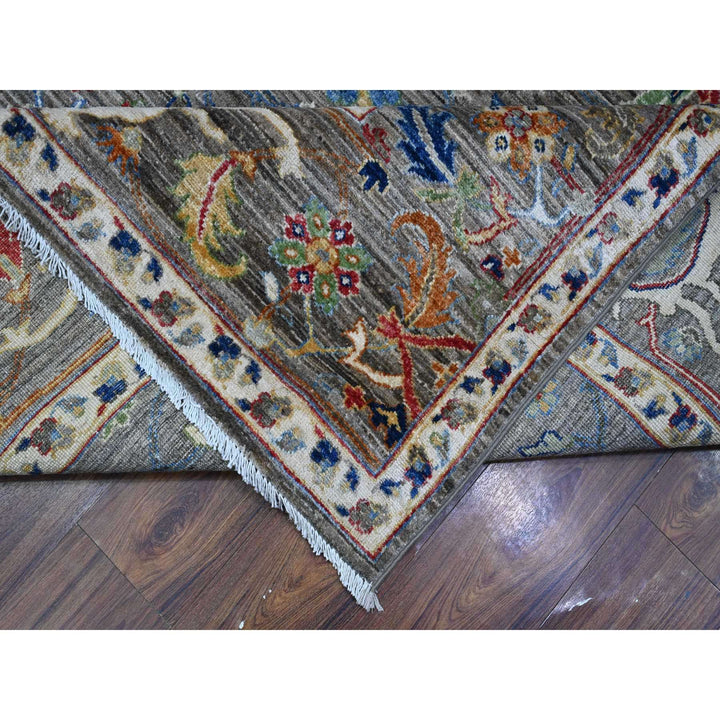 7'10" x 7'11" New Hand Knotted Grey Wool Square Oriental Rug - MOA10289426