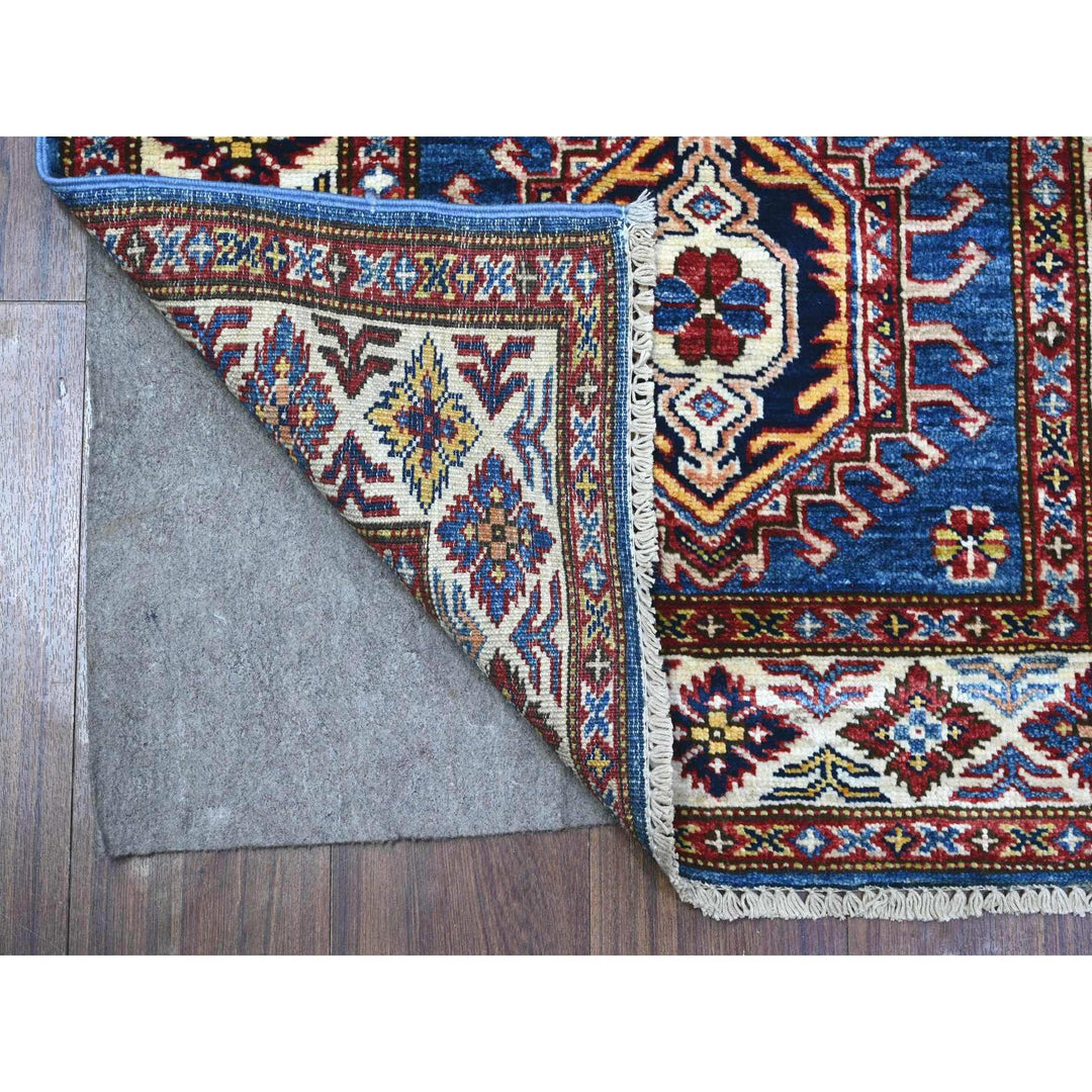 2'8" x 8'0" New Hand Knotted Blue Wool Runner Oriental Rug - MOA10289433