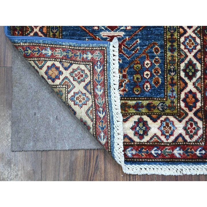 1'11" x 3'1" New Hand Knotted Blue Cotton Rectangle Oriental Rug - MOA10289439