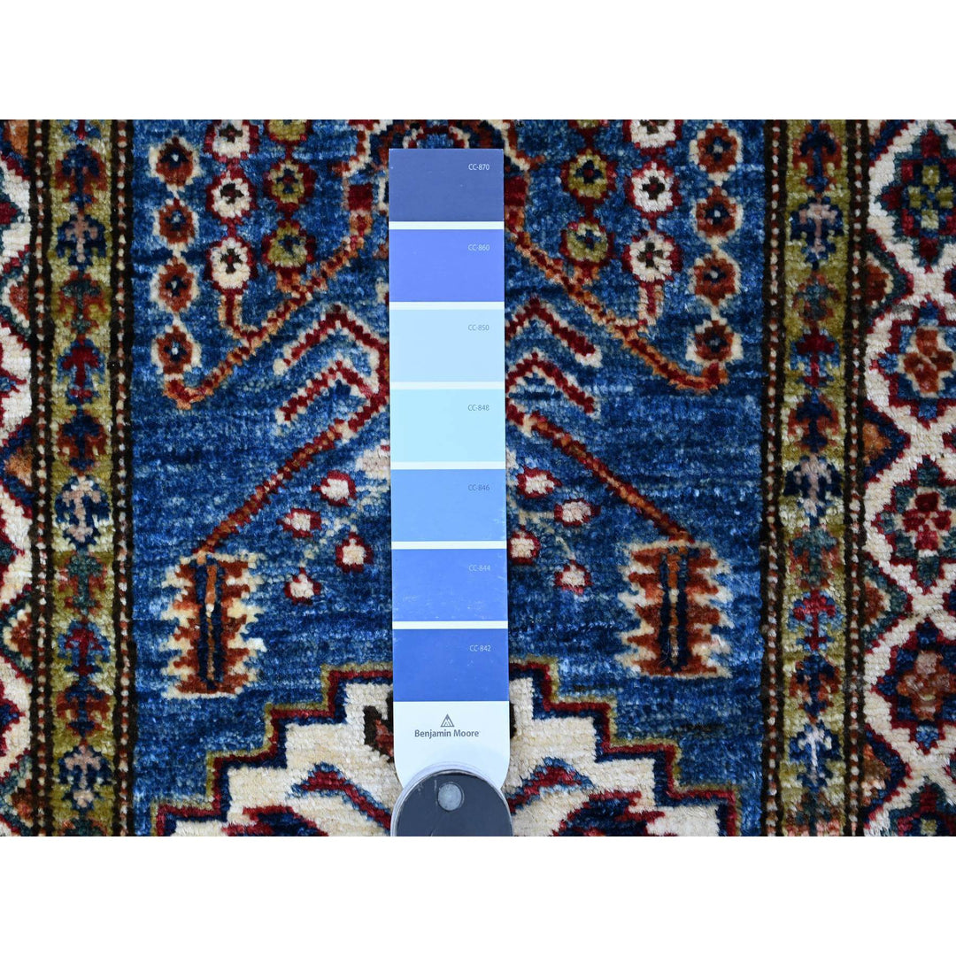 1'11" x 3'1" New Hand Knotted Blue Cotton Rectangle Oriental Rug - MOA10289439