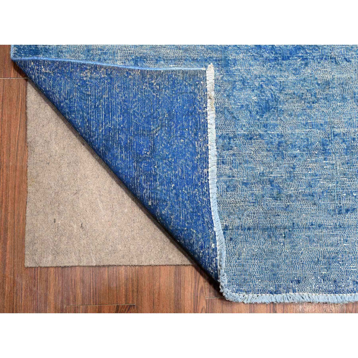 9'5" x 12'10" Vintage Hand Knotted Blue Wool Rectangle Oriental Rug - MOA10289451