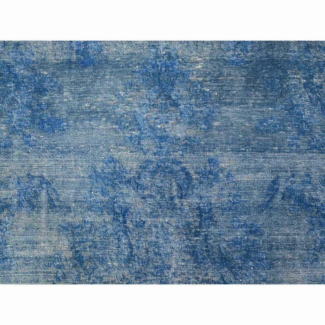 9'5" x 12'10" Vintage Hand Knotted Blue Wool Rectangle Oriental Rug - MOA10289451