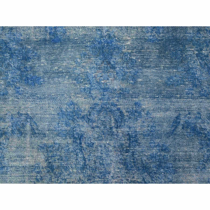 9'5" x 12'10" Vintage Hand Knotted Blue Wool Rectangle Oriental Rug - MOA10289451