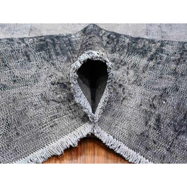 9'8" x 12'6" Vintage Hand Knotted Grey Wool Rectangle Oriental Rug - MOA10289452