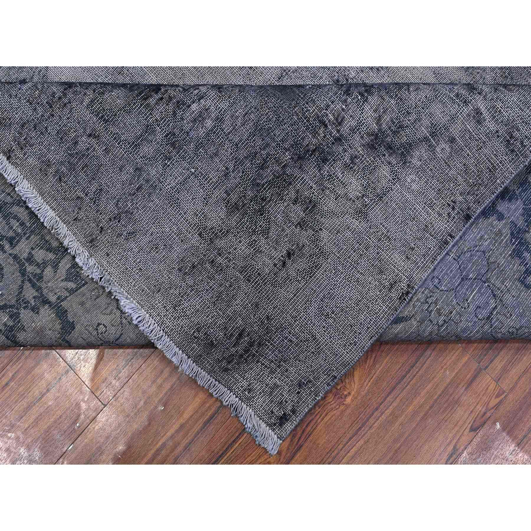 9'8" x 12'6" Vintage Hand Knotted Grey Wool Rectangle Oriental Rug - MOA10289452