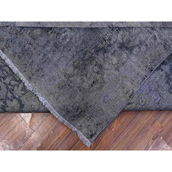 9'8" x 12'6" Vintage Hand Knotted Grey Wool Rectangle Oriental Rug - MOA10289452