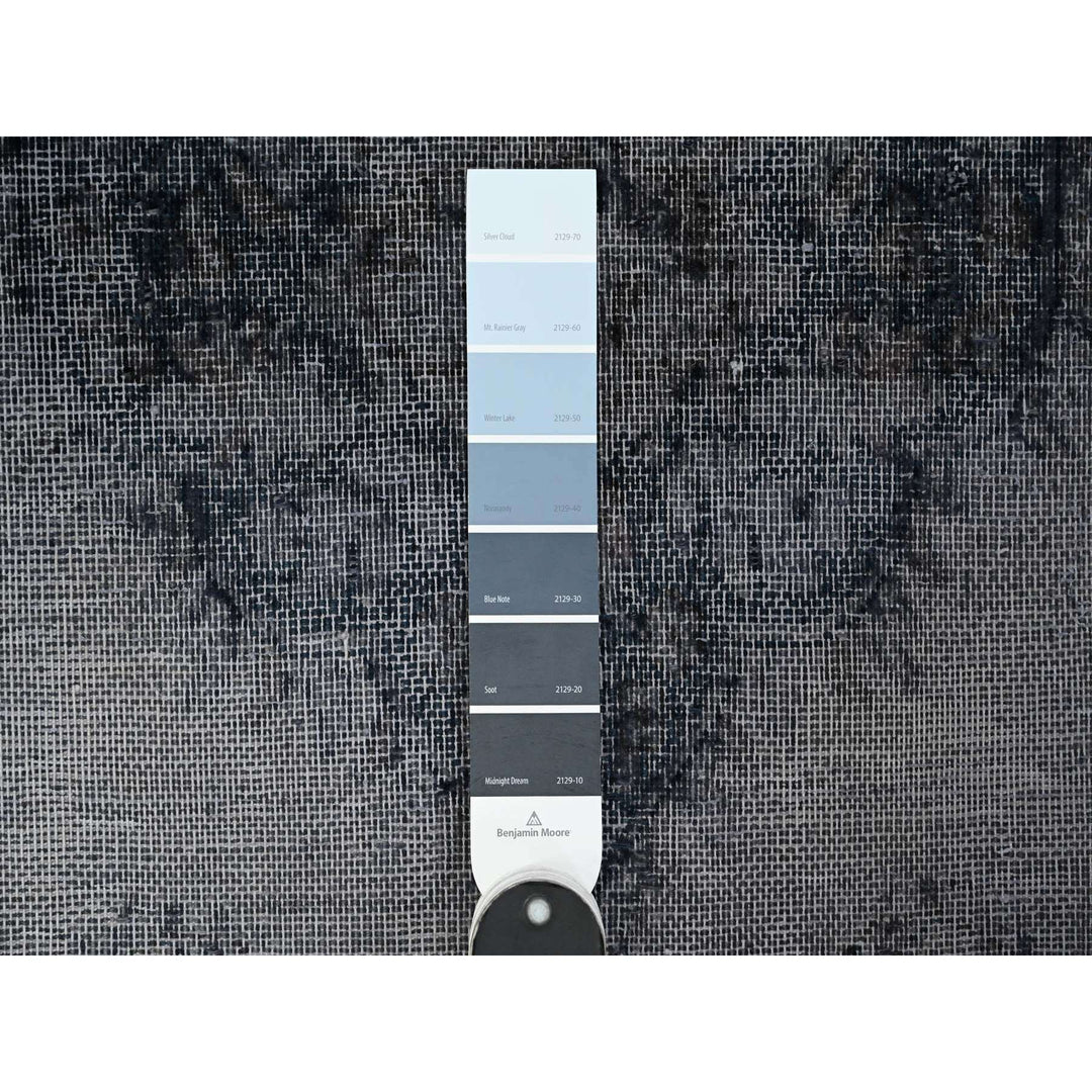 9'8" x 12'6" Vintage Hand Knotted Grey Wool Rectangle Oriental Rug - MOA10289452