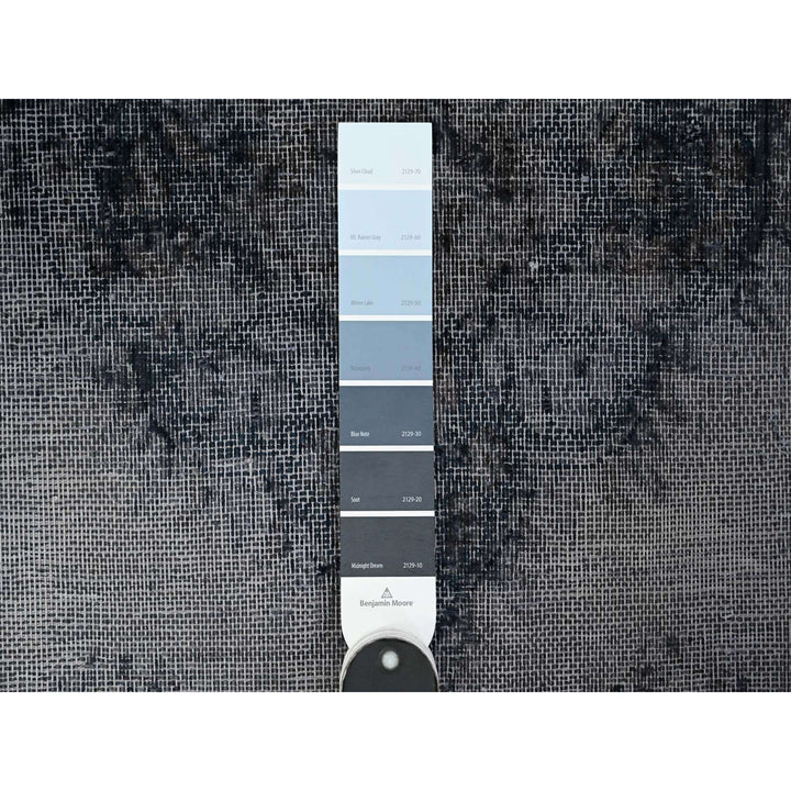 9'8" x 12'6" Vintage Hand Knotted Grey Wool Rectangle Oriental Rug - MOA10289452