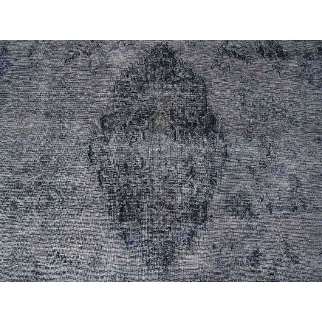 9'8" x 12'6" Vintage Hand Knotted Grey Wool Rectangle Oriental Rug - MOA10289452