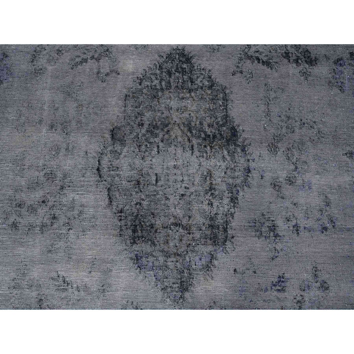 9'8" x 12'6" Vintage Hand Knotted Grey Wool Rectangle Oriental Rug - MOA10289452