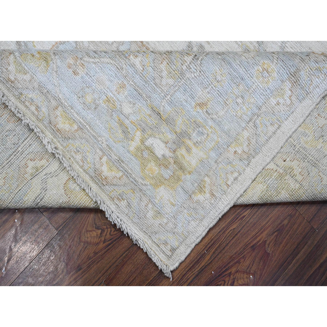 8'1" x 10'1" New Hand Knotted Ivory Wool Rectangle Oriental Rug - MOA10289454