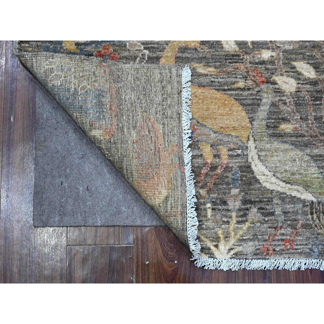 4'0" x 5'10" New Hand Knotted Grey Wool Rectangle Oriental Rug - MOA10289459