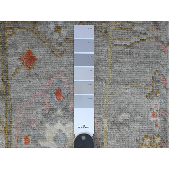 2'11" x 8'0" New Hand Knotted Grey Wool Runner Oriental Rug - MOA10289460