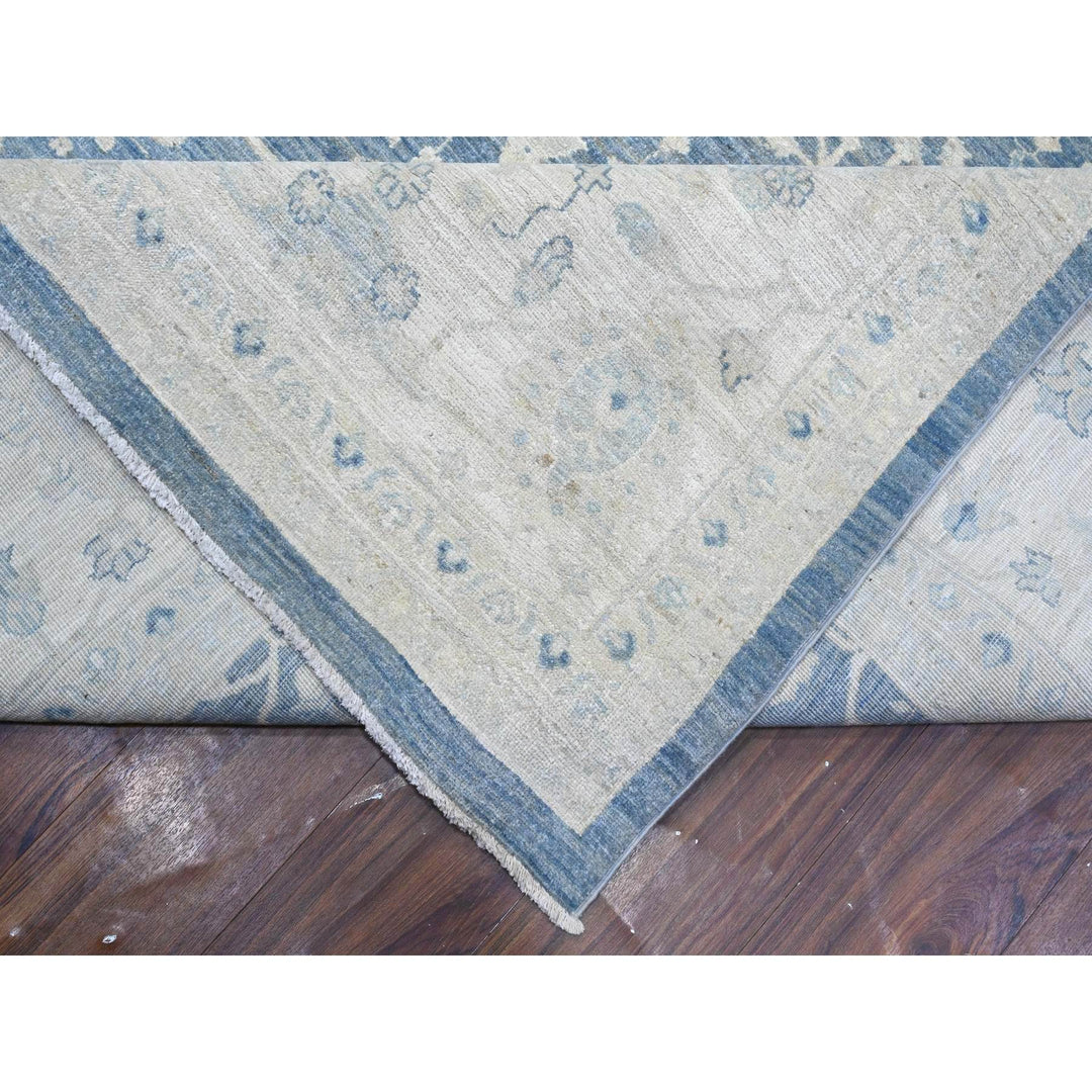 9'10" x 20'3" New Hand Knotted Blue Wool Rectangle Oriental Rug - MOA10289473