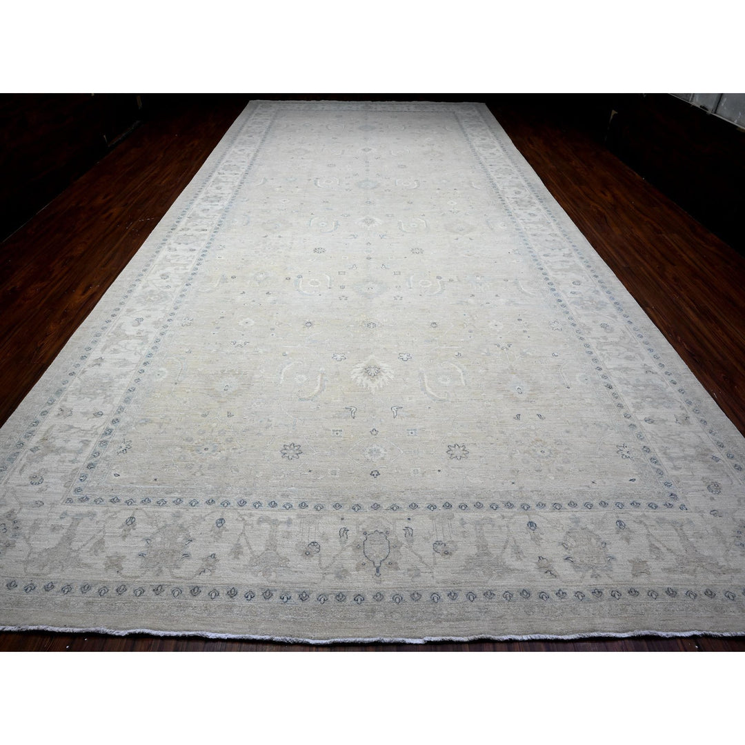 10'0" x 20'8" New Hand Knotted Grey Wool Rectangle Oriental Rug - MOA10289474