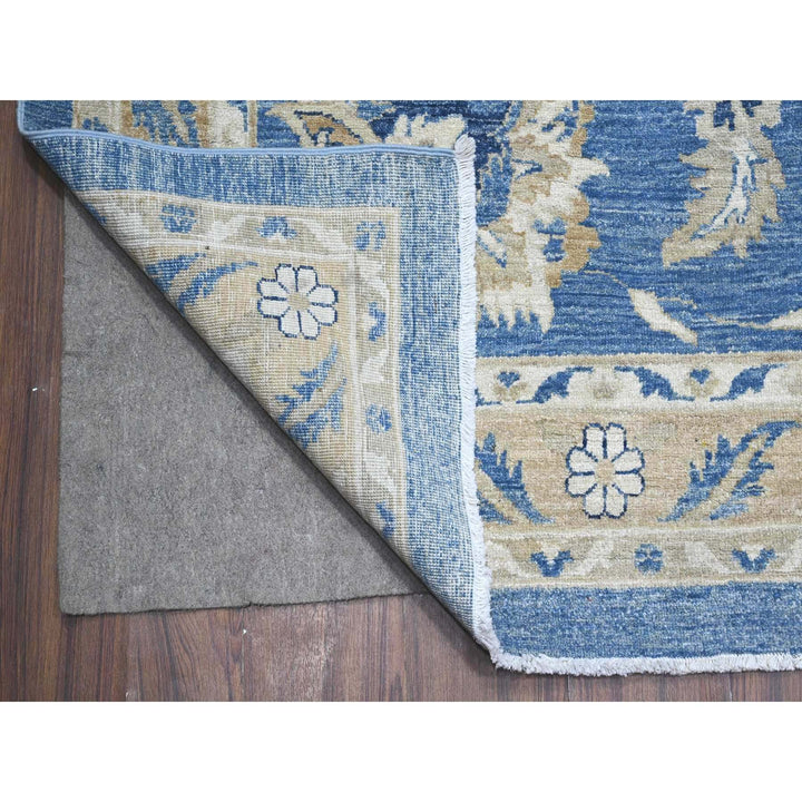 12'11" x 20'7" New Hand Knotted Blue Wool Rectangle Oriental Rug - MOA10289475