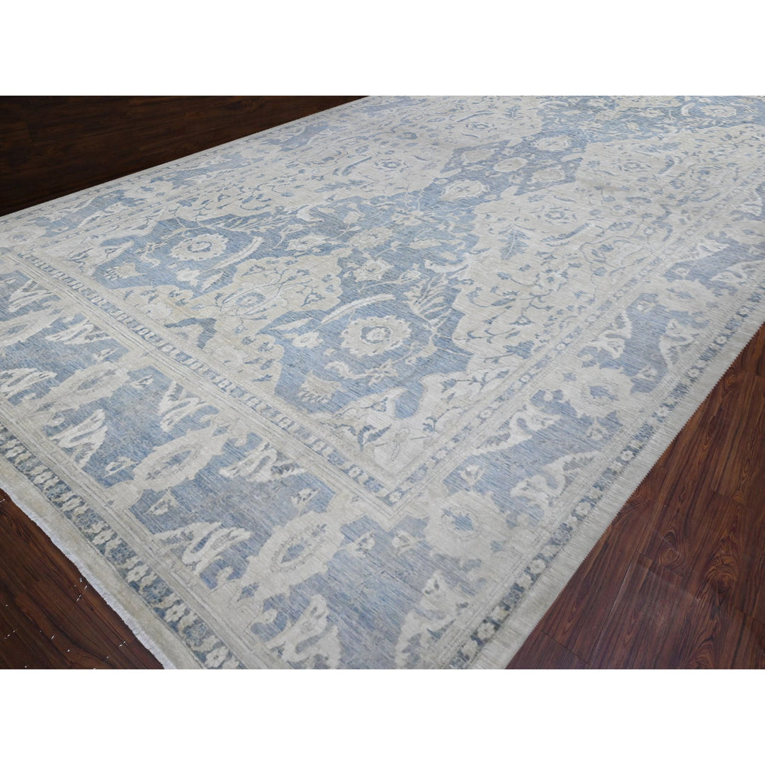 17'11" x 23'7" New Hand Knotted Ivory Wool Rectangle Oriental Rug - MOA10289477