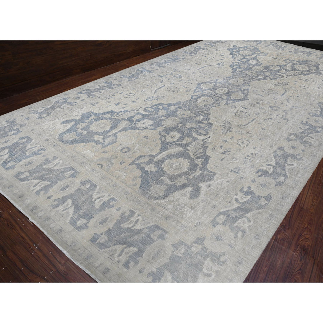 18'6" x 24'2" New Hand Knotted Ivory Wool Rectangle Oriental Rug - MOA10289478